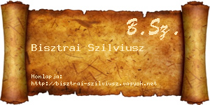 Bisztrai Szilviusz névjegykártya